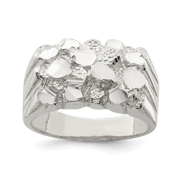925 Sterling Silver Authentic Fine Jewelry Men's Nugget Ring